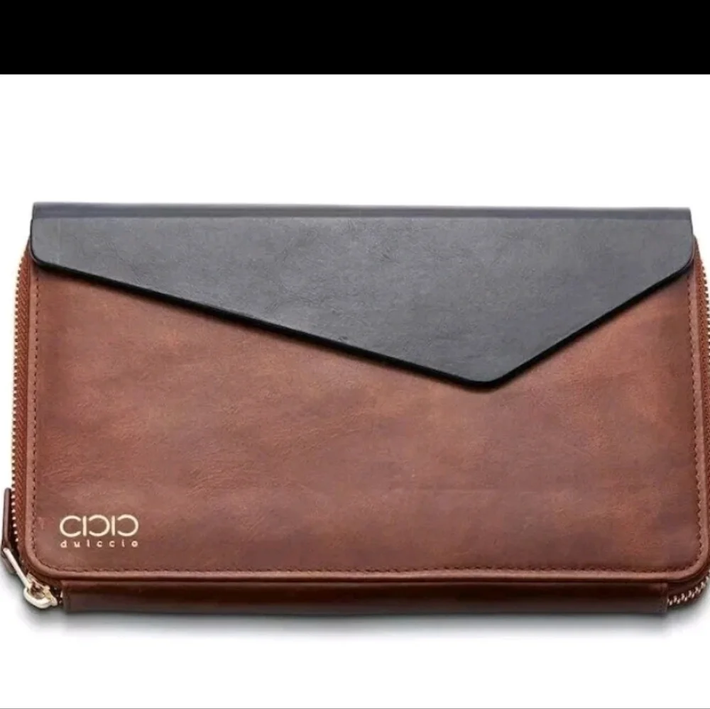 Dulccio Leather Zipped Tablet Folio Case Holder - Picture 2 of 8